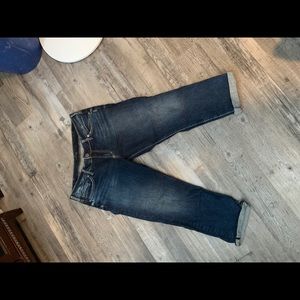 Silver jean capris